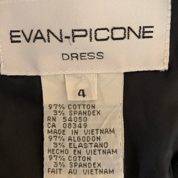 Evan Picone Embroidered Cocktail Dress in Black size 4 - Picture 7 of 8